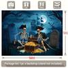 Party Backdrop Halloween Pirate Moon Skeleton Treasure Chest Flat Spooky Night Photo Background Decor Outdoor Party Decor