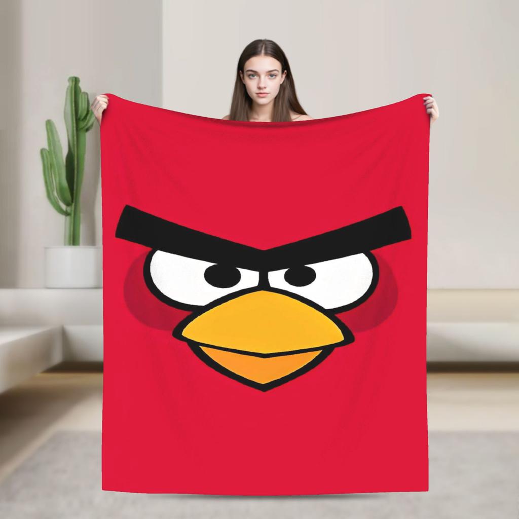 Coperta in Peluche Cartoon Angry Birds A-A per Bambine e Bambini Coperta Plaid in Flanella Morbida Qualità Personalizzata Copriletto Idea Regalo