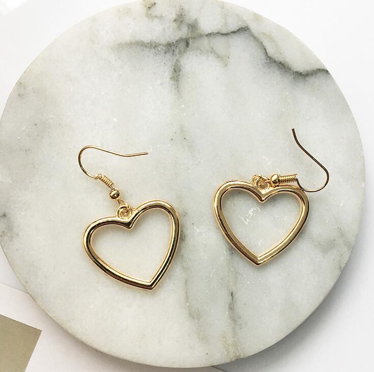 Ohrringe Für Damen Gold Modeschmuck Anhänger Mädchen Trend Geschenk Hängend Dangler Ohrhänger Verschluss Weiblich Herz Einfach