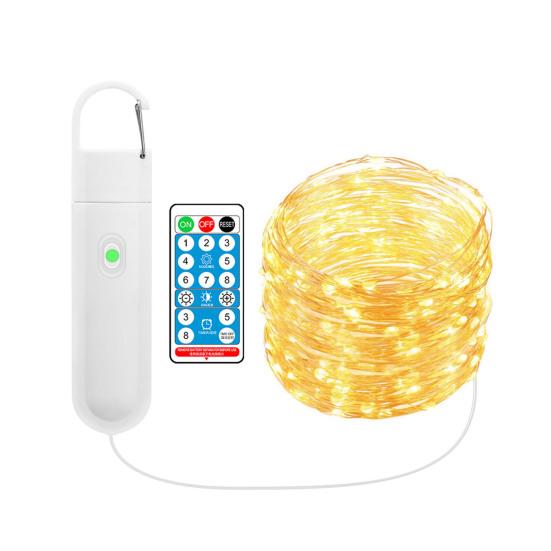 Rechargeable Fairy Lights 10/20m 200 LED String Lights with Remote Control Timer 8 Modes Warm White USB Fairy Lights for Wedding Christmas Party Decor