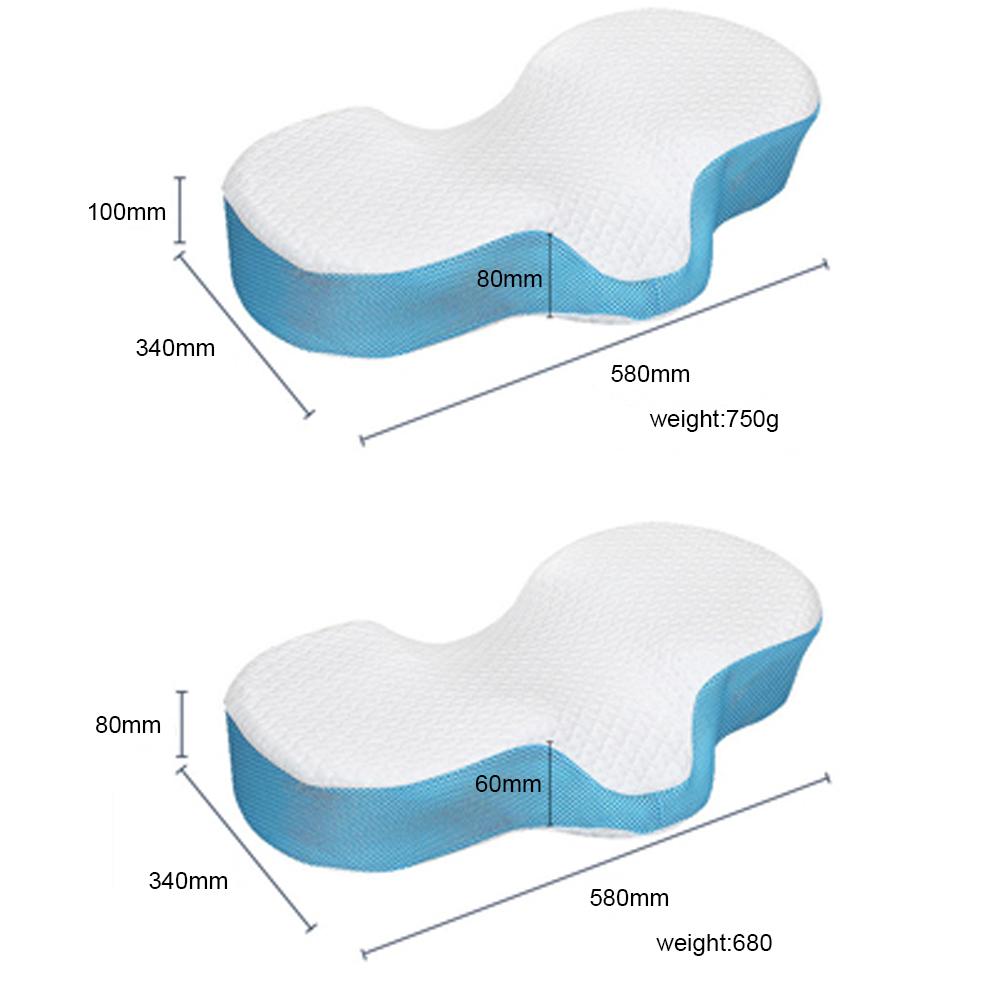 Cuscino cervicale in memory foam, cuscino rinfrescante per alleviare il dolore al collo, cuscino ortopedico ergonomico per dormire sul lato posteriore dello stomaco con federa traspirante