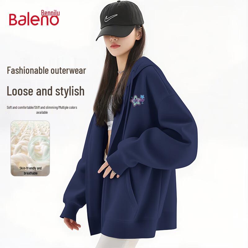 Baleno Women s Star Graphic Hooded Zip-Up Sweatshirt 2XL