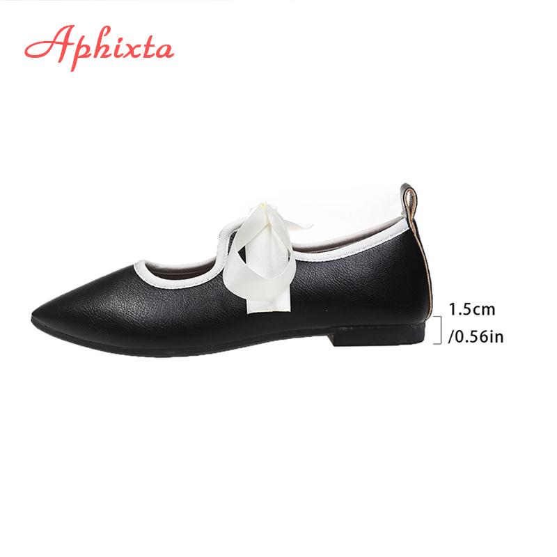 Aphixta Pointed Toe Loafers Flat With Women Shoes Slip On Butterfly Knot Flats Woman Classic Shoe Spring Autumn Loafers Big 43
