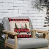 Red And Black Plaid Car Christmas Tree Pillow Cover For Christmas Decoration, Excluding Pillow Core Pillow Cover
