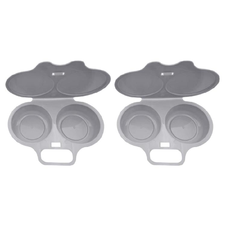 Apartment Kitchen Egg Steamer Container for Microwave Use, Two-Section Plastic Egg Poacher for Fast Breakfast Cooking
