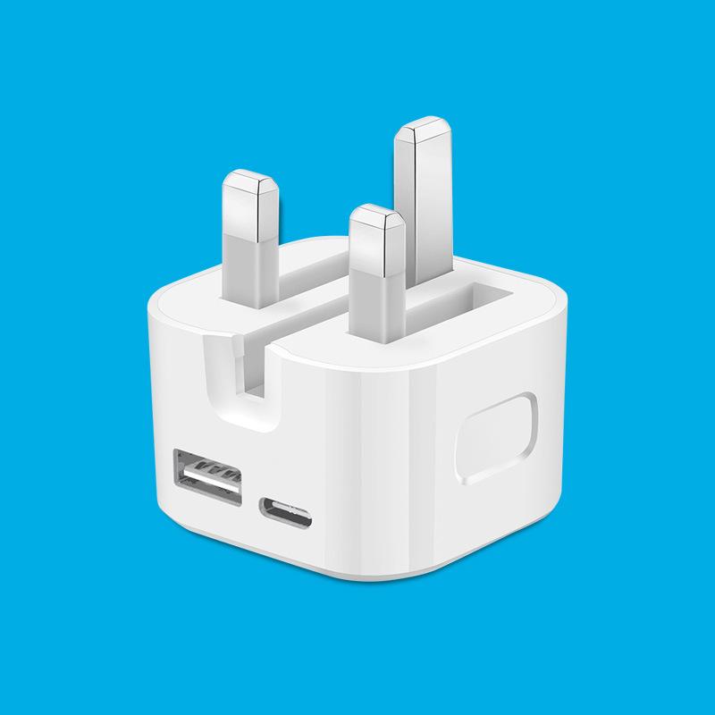 35W Dual Port A+C Fast Charger with Foldable UK Plug for Apple iPhones 8-16