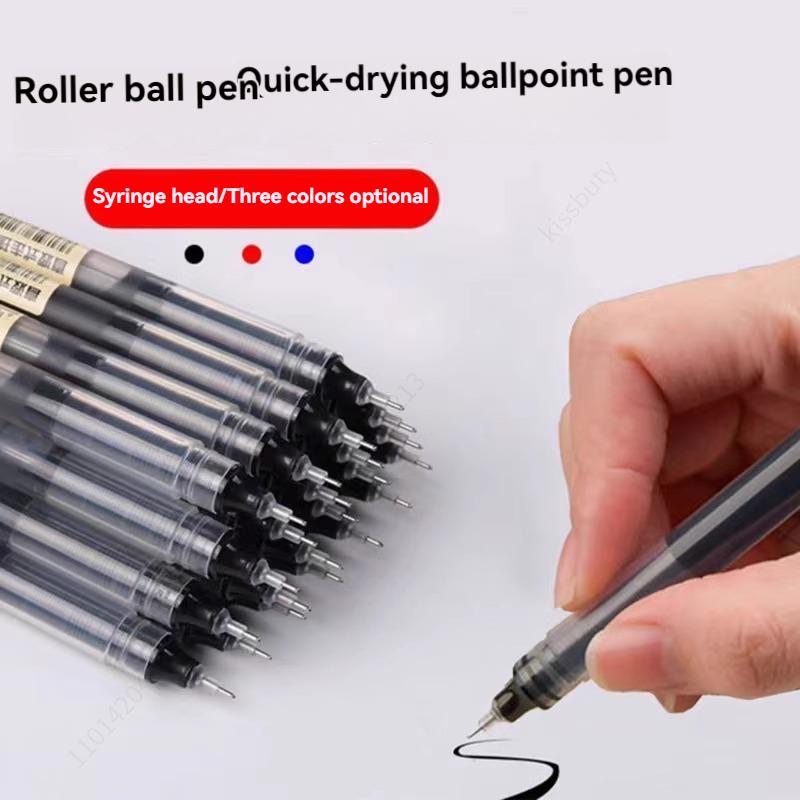 3-100 Pcs Straight Liquid Ball Pen Signature Gel Pen 0.5mm Black Blue Ink School Office Ball Pen School Office Supplies Writing