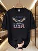 Unisexs Quick Dry Mesh Short Sleeve TShirt Eagle USA American Flag Letter Print Crew Neck Breathable Summer Casual Tee