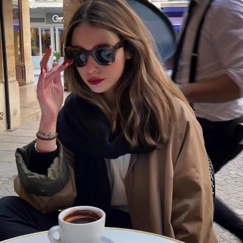 Vintage Large Frame Cat Eye Sunglasses Women Men Brand Sun Glasses Female Male Outdoors Classic Mirror Shades