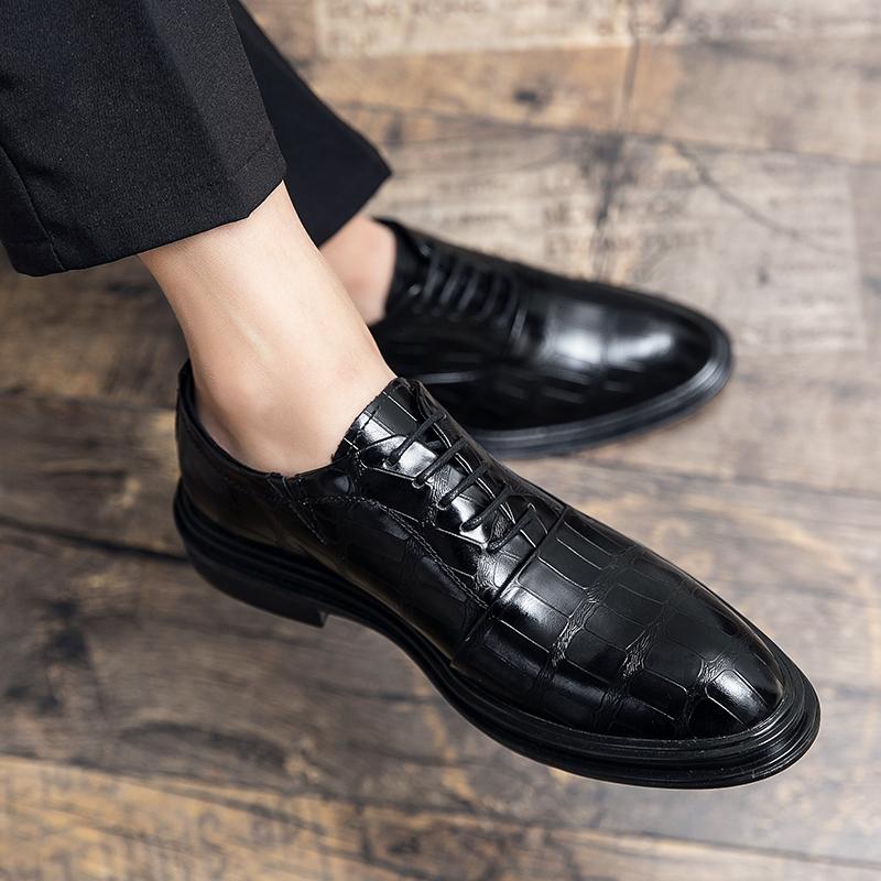 Korean Version Men Trends Oxford Shoes Wedding Dress Footwear Genuine Leather Men Formal Shoes New Design Business Driving Shoes