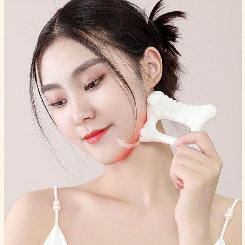 Durable White Face Scrubber,Ergonomic Design,Smooth Texture,Contoured Design,Ideal for Deep Tissue Massage and Facial Contouring
