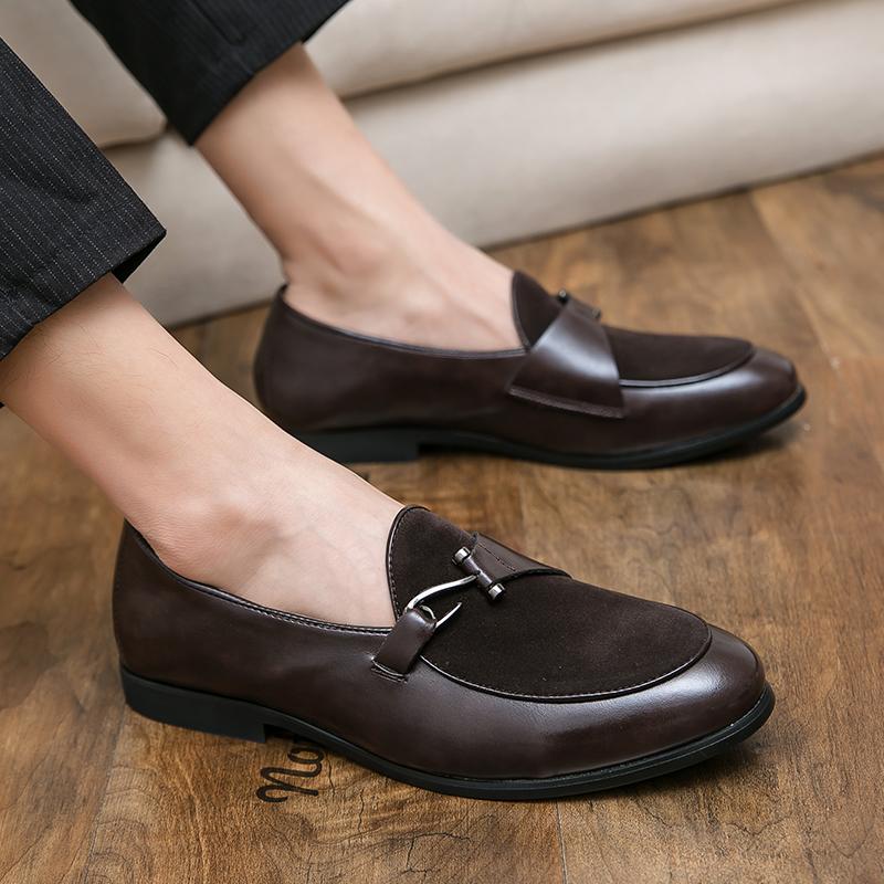 Fashion Leather Shoes Man Casual Loafers Luxury Design Slip on Male Dress Shoes Leisure Style Big Size Good Wear-resistant Sole