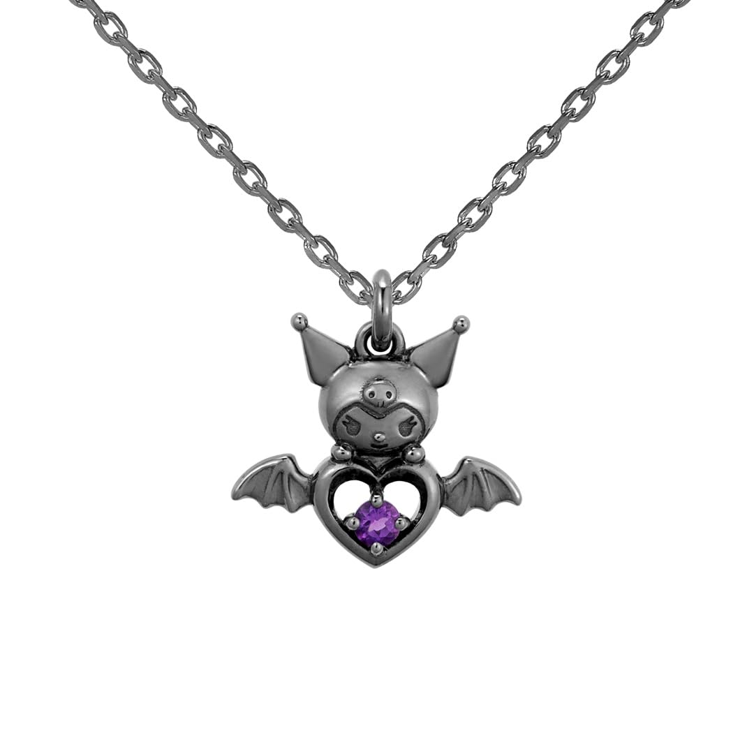 Sanrio Characters Kuromi Necklace Accessory KUROMI Devil Heart Necklace Silver Popular Jewelry Gift [U-Treasure] (Black Coating) Women s