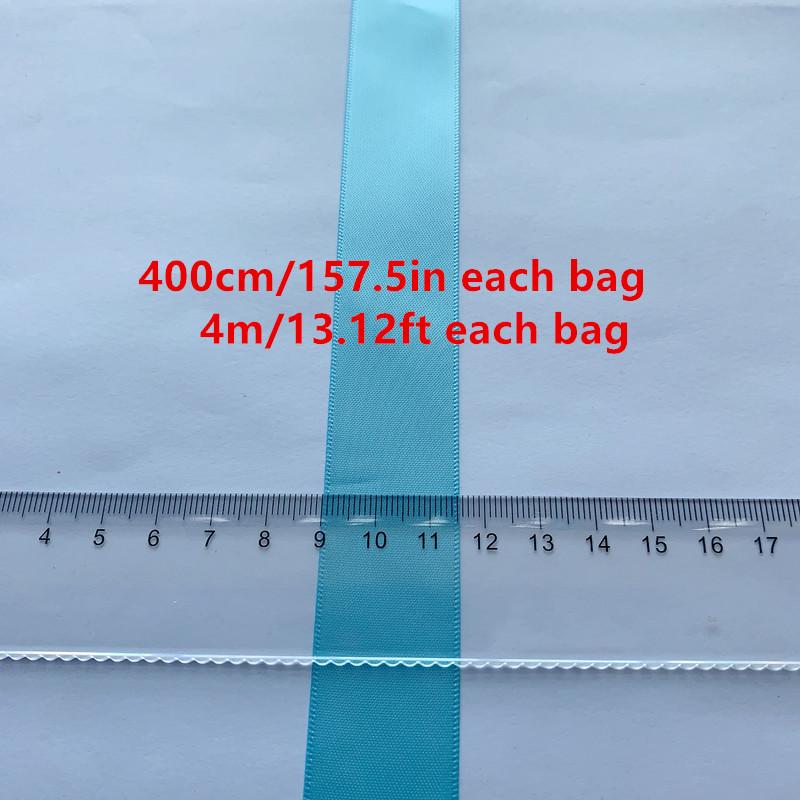 4m/13.12ft Each Bag Wide 2.5cm/0.98in Double Face Satin Ribbons Handmade DIY Sewing Trim Craft Webbing Clothing Hair Gift Wrapping Tie Home Festival