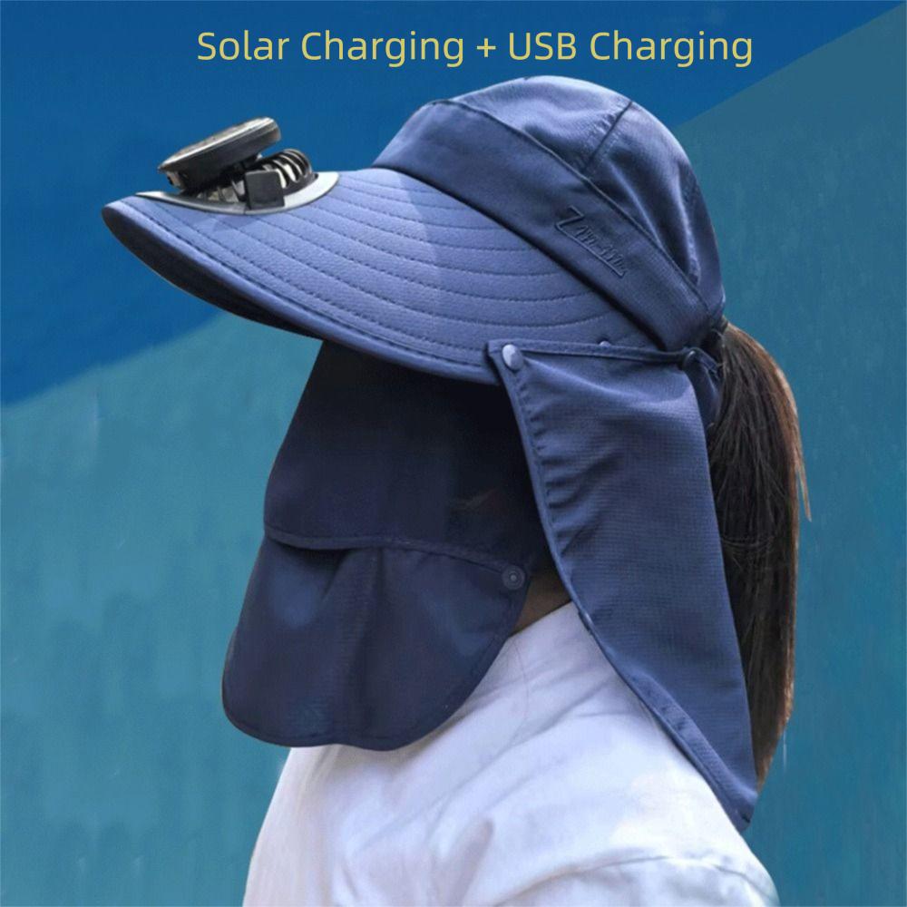 Rechargeable Fan Sun Hat Cotton Polyester Sunshade Hat New Visor Hat  Summer