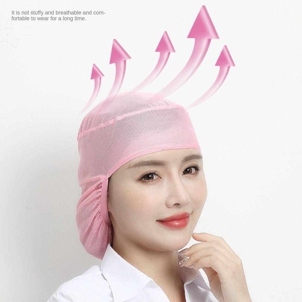 Breathable Mesh Chef Work Hat Elastic Back Food Service Cap Mesh Hair Cover  Restaurant Kitchen