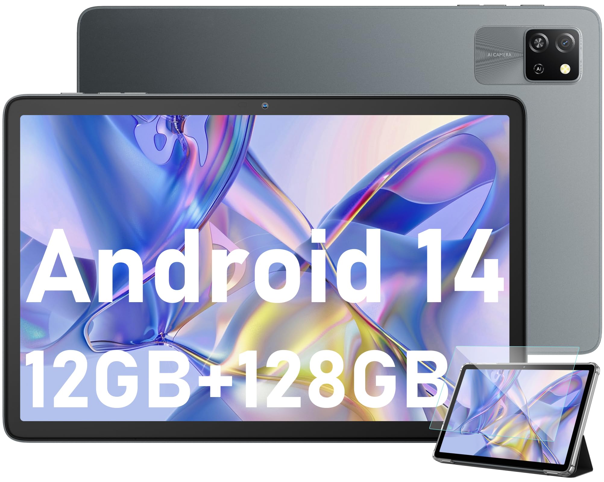 

Blackview Tab60 WiFi Android 14 WiFi Tablet with 12GB 128GB 2TB WiFi 6 Android A523 IPS 5100mAh 10W Fast Widevine L1 GMS Certified Face Recognition сірий колір