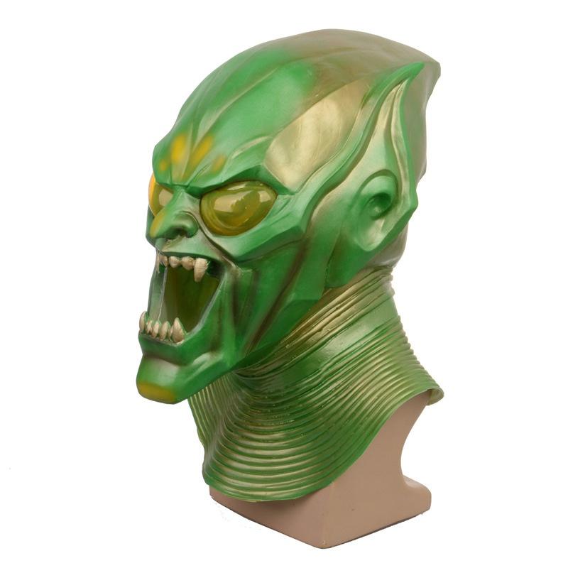 Grüne Kobold-Maske, Superhelden-Helm, Latex-Vollgesichtsmaske, Halloween, Cosplay, Party-Requisiten, Zubehör