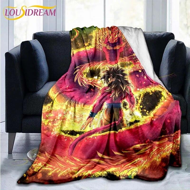 Couverture en flanelle avec personnages de dessins animés japonais célèbres, couverture polaire pour enfants, canapé, voyage, Camping