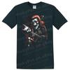 Skull Guitarist T Shirt W/ Sunglasses Gothic Rock Music Skeleton Tee Art Graphic