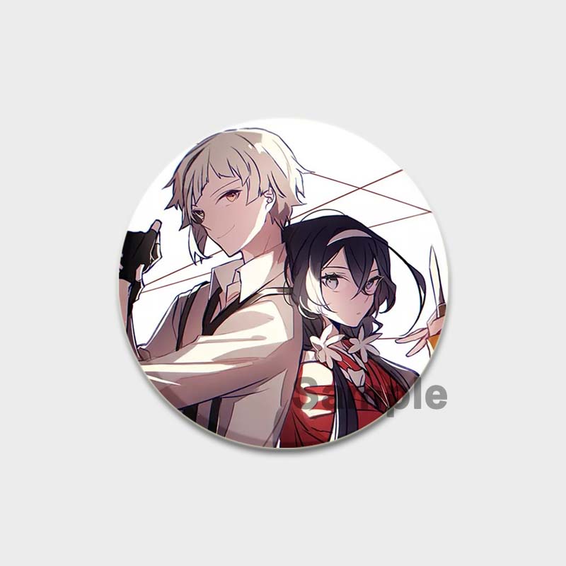 58MM 58mm Anime Bungo Toulaví psi Cosplay Odznak Roztomilá brož Nakajima Atsushi Kolekce Dazai Osamu Smaltované špendlíky na oblečení do batohu