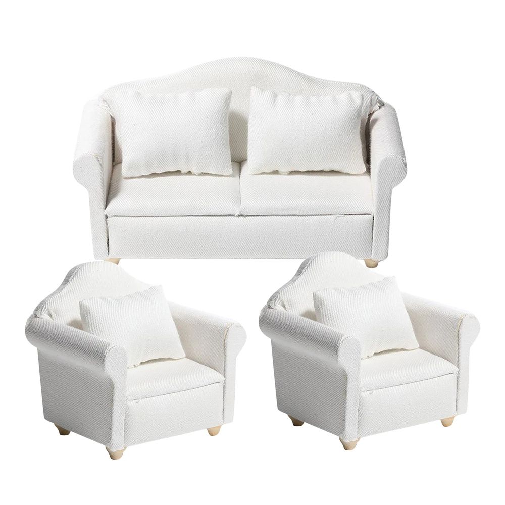 Accessories Miniature Ornaments Simulation Sofa Furniture Model Toys Mini Wooden Sofa Love Seat