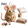 Table Decoration Plush Mouse Patchwork DIY Sewing Kit, Handmade Craft Set with Floral Fabric, Stuffing & Kit Buttons, Cute Stuffed Ornament