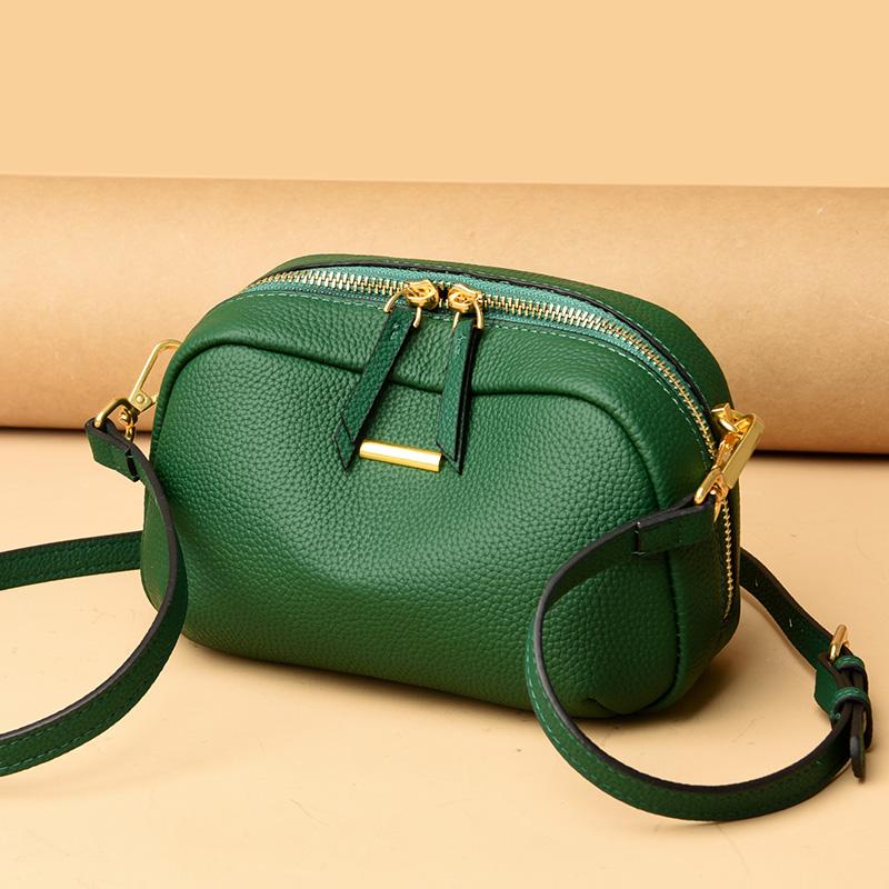 Solid Color Female Messenger Bag Women's Cowhide Tote Bag Vintage Genuine Leather Shoulder Bags