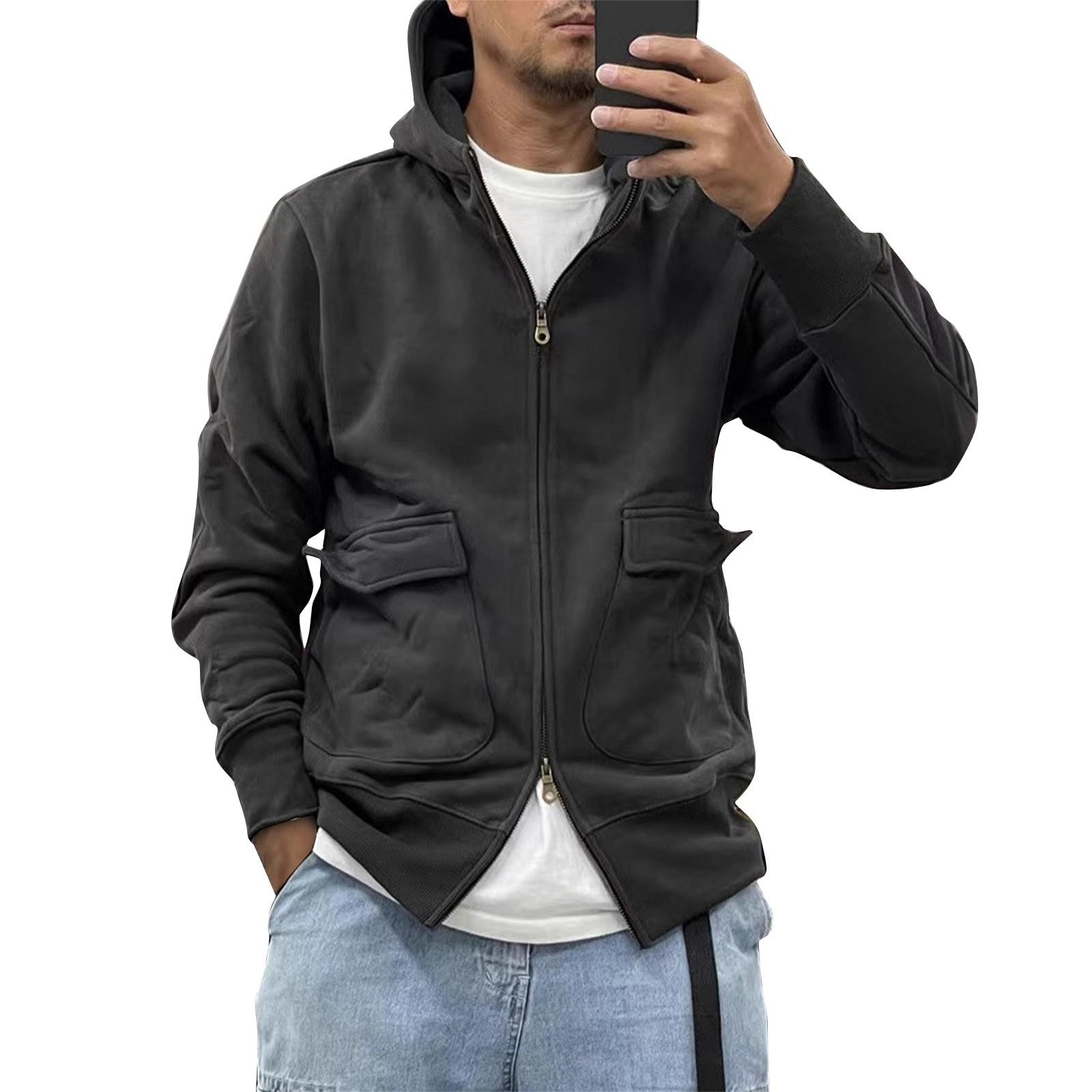 

Мужская зимняя однотонная куртка с капюшоном на молнии, мужская повседневная куртка из утолщенного бархата XXXL