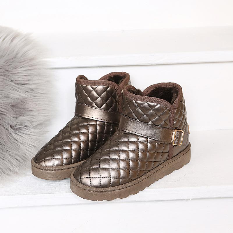 Thick Plush Winter Keep Warm Boots for Women Non-slip Waterproof Snow Boots Woman Flat Heels Warm Cotton Padded Shoes