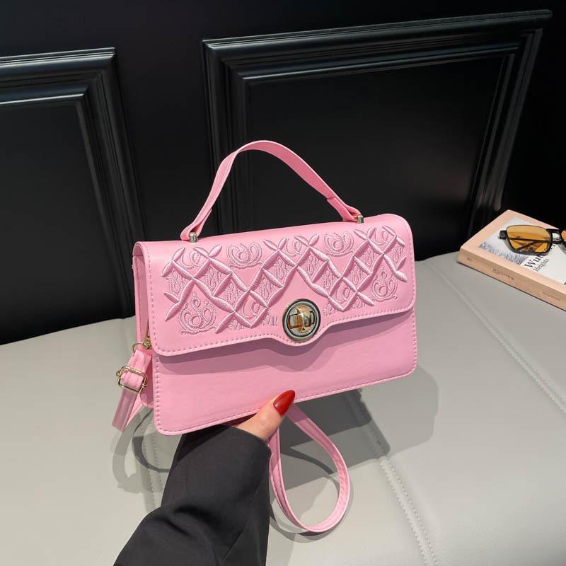 Lock Design Women's Bag New Printed Texture Women's Handbag Casual Foreign Style Shoulder Messenger Bag