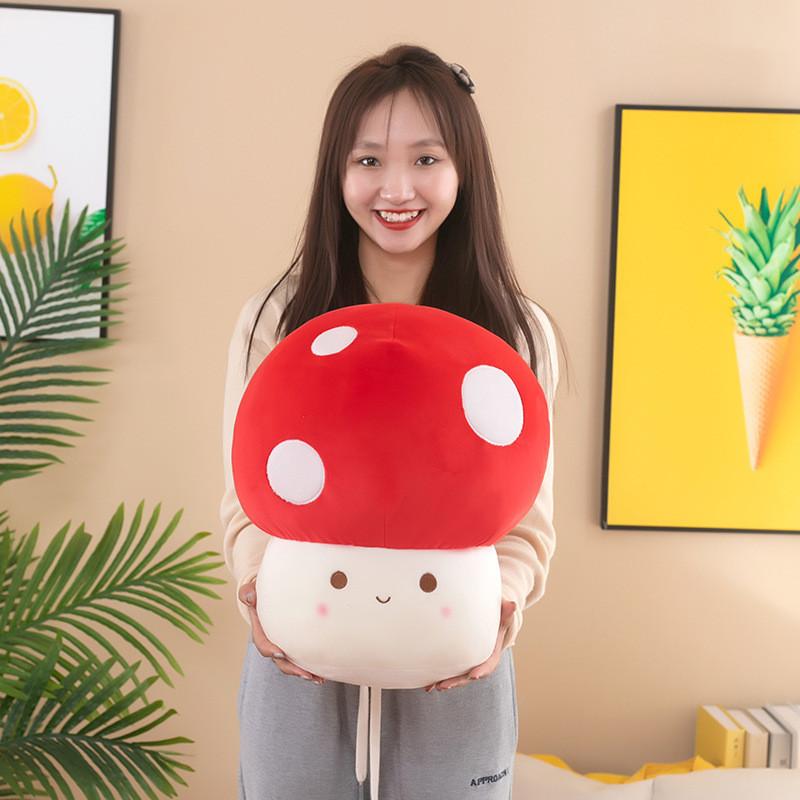 Toy Plush Mushroom Soft Stuffed Doll Cartoon Kids Bedroom Decor Birthday Gift