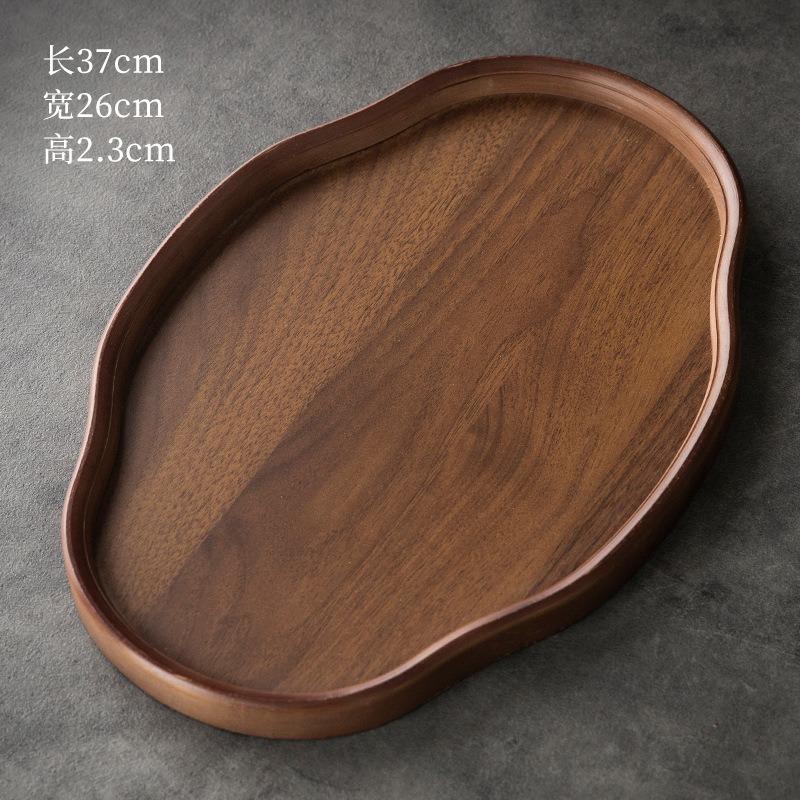Chinese Style Bamboo Decorative Serving Tray Smooth Surface Tea Tray Vintage Fruit Platter Afternoon Tea Coffee Dessert Plate