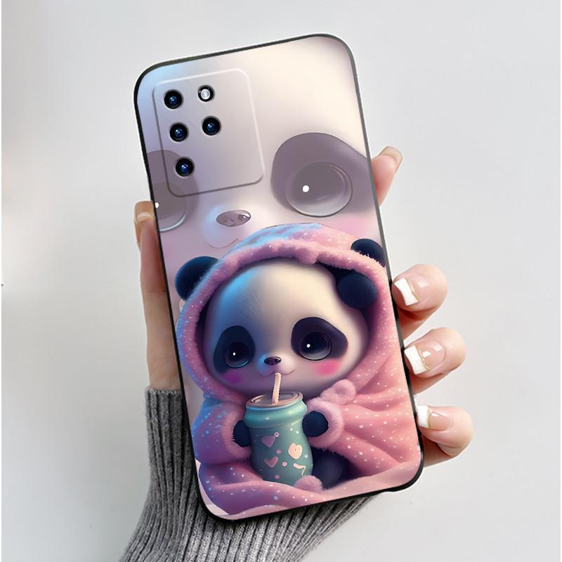 For ZTE Blade V30 Soft Silicone Black Case Aesthetic Fashion Pattern Love Moonlight Anti-fall Shell ZTE Blade V30 Cover