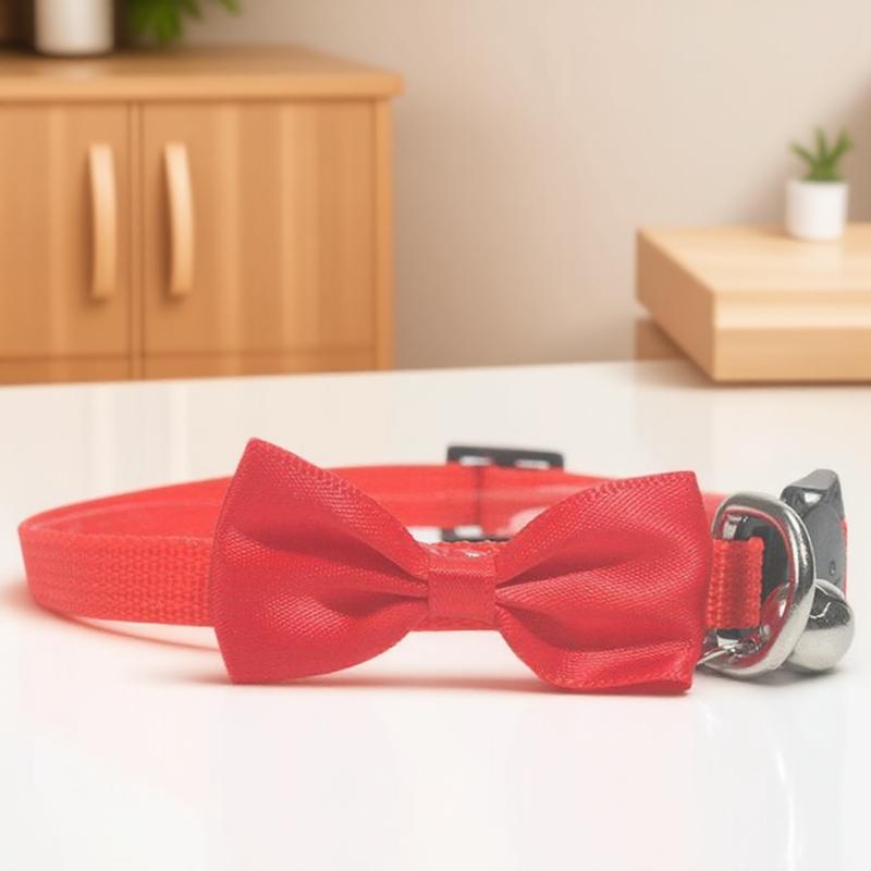 Nylon Cat Collar with Bow Tie and Bell Stylish Pet Supplies Jewelry for Your Furry Friend Adjustable Cat Accessories