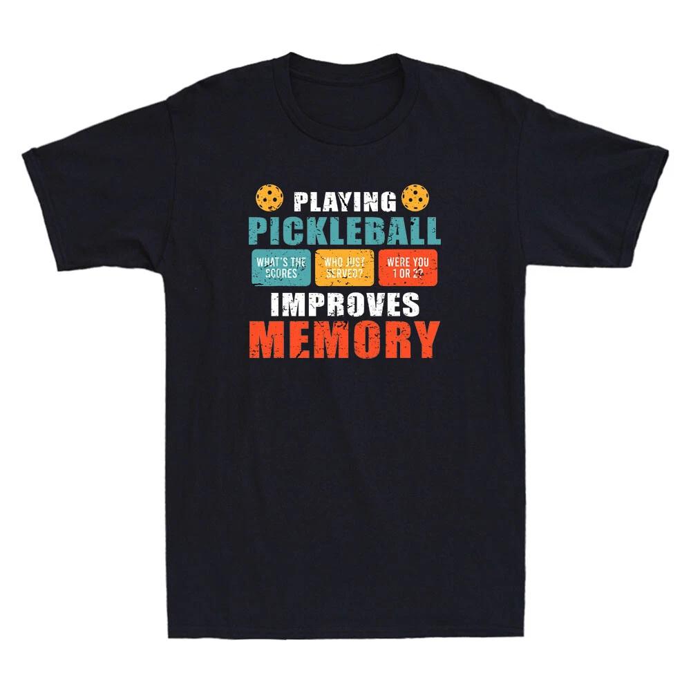 Playing Pickleball Improves Memory Pickleball Lover Gift Vintage Men s T-Shirt XL
