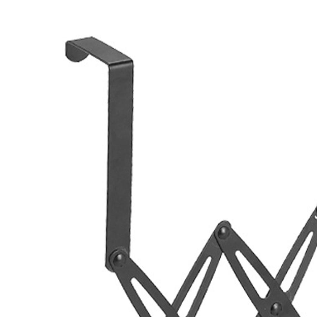 Cârlige Peste Ușă Extensibil Oțel Inoxidabil Raft Haine Paltoane pentru Dormitor Interior 6 Umerase Negru