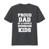 Proud Dad Of A Couple Dumbass Kids Funny Pun Fathers Day T Shirt Vintage Washed Comfortable Top For Everyday Wear Slightly