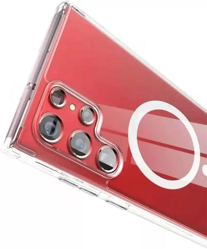 Phone Cover For Samsang S24 Ultra 5G For Magsafe Magnetic Transparent Case For Galaxy S23 Ultra S22 S21 S24 Plus Wireless Charger Magsafing Tough Case