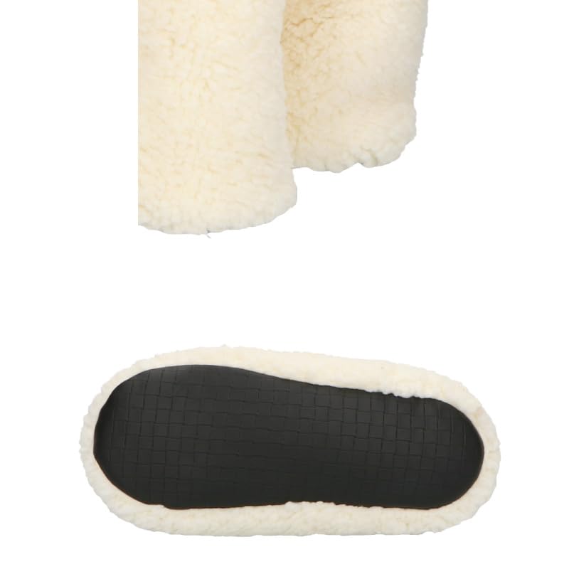 Oriental Traffic Size Unisex Room Boots for Indoor Winter Fluffy Boa Fabric for Warmth and Cold Protection G-0011 L.Grey, 24.0 Cm, Use,