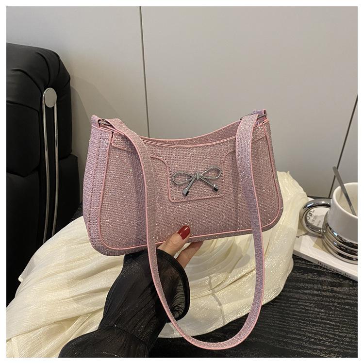 

Сумка Женская 2025 Новая Высококачественная Фактурная Сумка Под Мышку Модная Портативная Сумка на Плечо Зарубежный Стиль Тренд Сумка Багет розовый