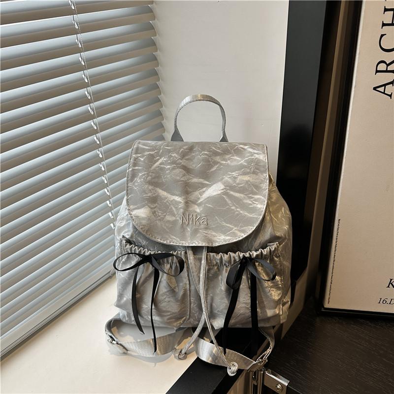Fashion Dual Pocket Butterfly Bow College Style Backpack For Women Daily Use