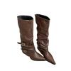 Buty z ostrym noskiem i szeroką cholewką, Nowy styl, Buty na wysokim obcasie, Długie buty
