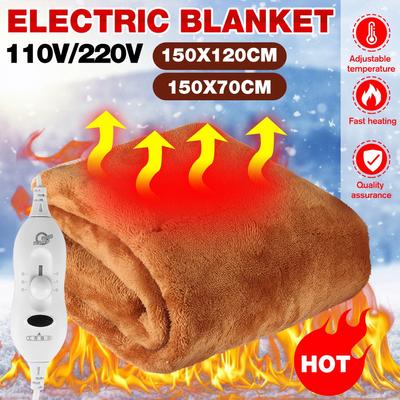 110V/220V Manta Eléctrica de Invierno Calentador Más Grueso Calentador Doble para el Cuerpo 150x120cm Manta Calefactada Termostato Calefacción Eléctrica