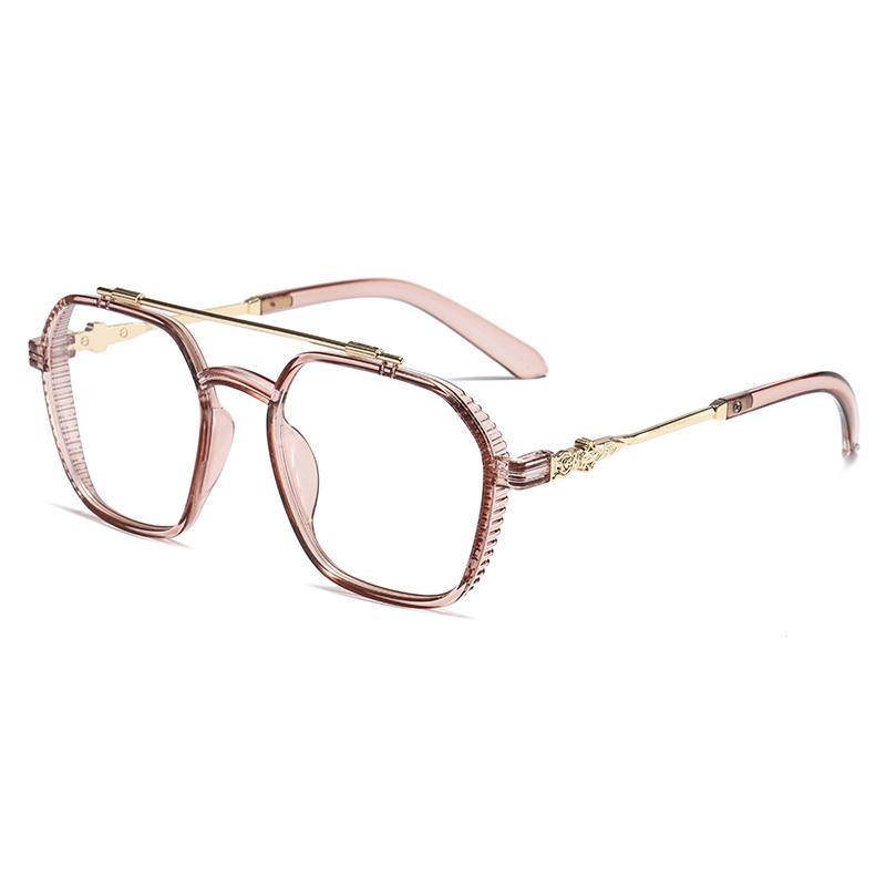 Oversized Metal Retro Fashion Anti Blue Light Glasses for Men Women Double Beam Anti Radiation Computer Mirror Reading Eyewearr