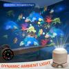 LED Ocean Projector Light 360° Rotating Dynamic Night Light USB Powered Ambient Lamp Decorative Lighting for Game,Living Room