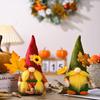 Plush Harvest Season Rudolf Gnome Figurine With Colorful Maple Leaf Hat And Floral Accents