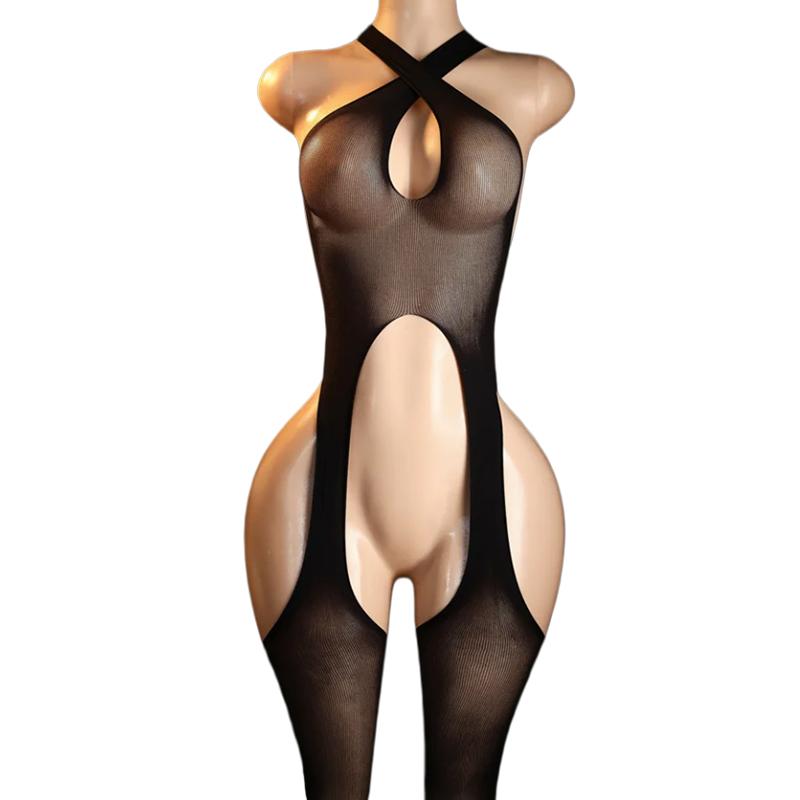 Women Sexy Lingerie Erotic Undewear Open Crotch Bodystocking Bodysuit Sexy Perspective Sling Hollow Jumpsuit Costumes
