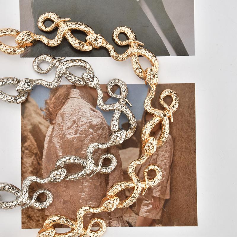 European and American Zodiac Snake Accessories Waist Chain Women Versatile Skirt Suit Ins Trendy Metal Waist Chain Women