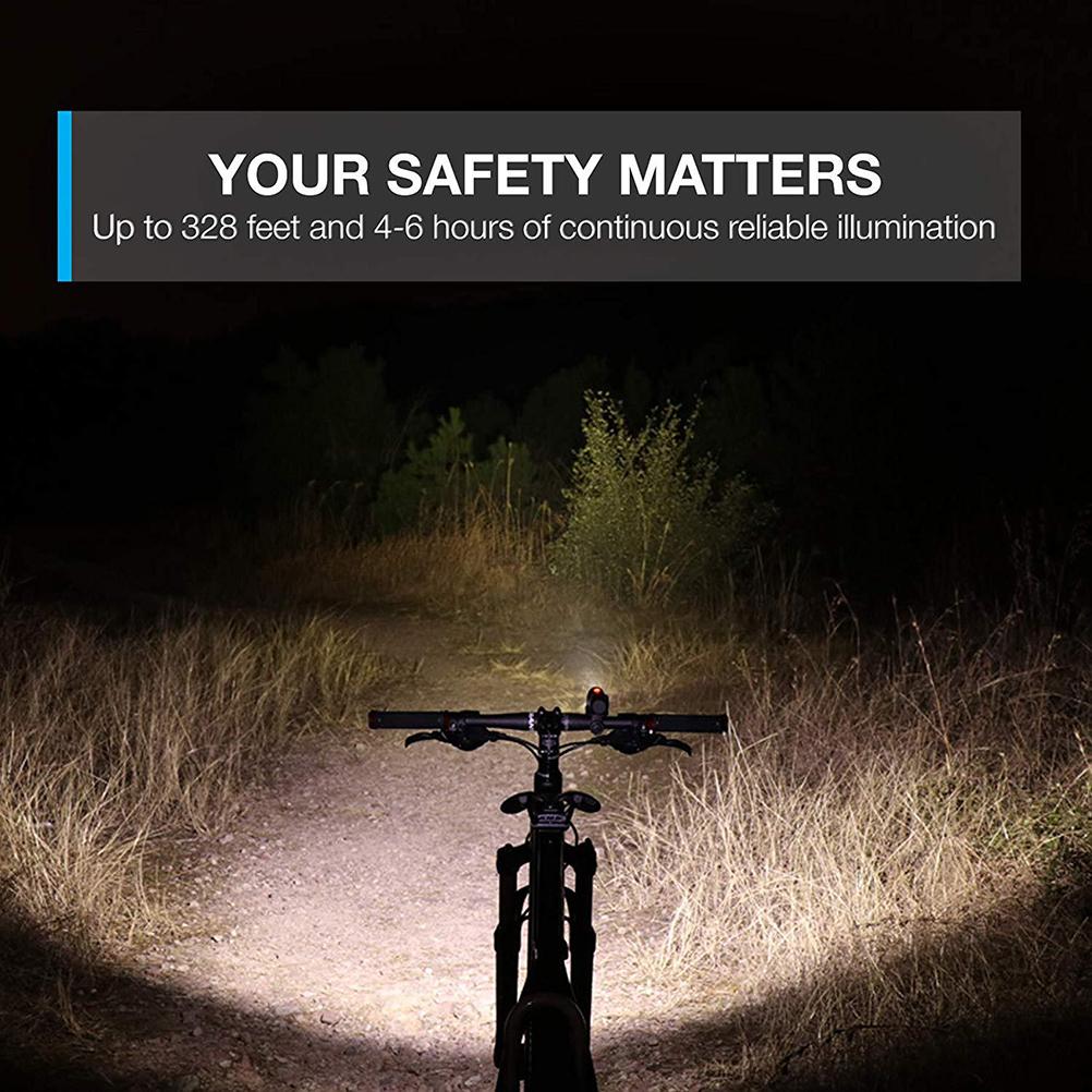 Bike Flashlight Tail Light Set Zoomable Flashlight Battery Powered Cycling Light Set